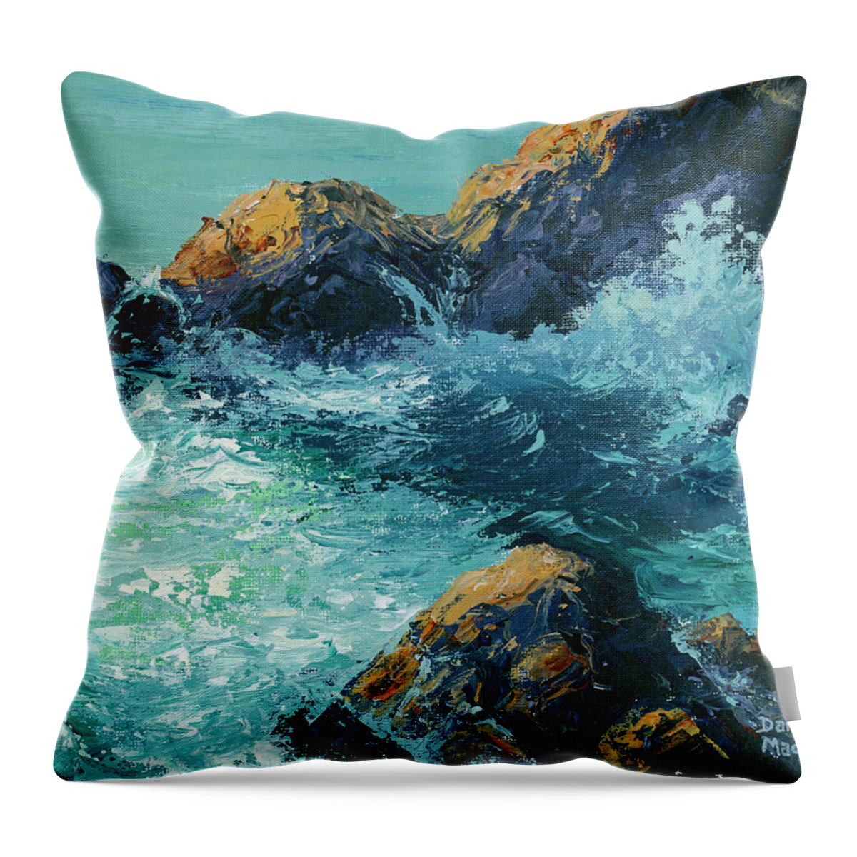 Seascape Throw Pillow featuring the painting High Tide by Darice Machel McGuire
