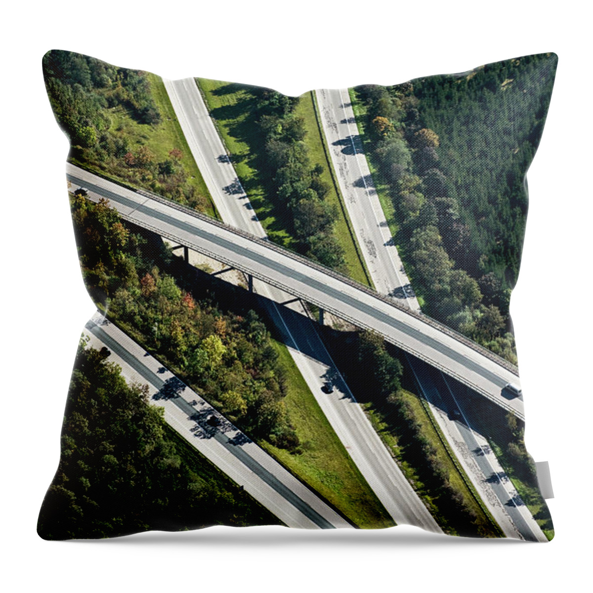 Built Structure Throw Pillow featuring the photograph Highway Bridge by Daniel Reiter