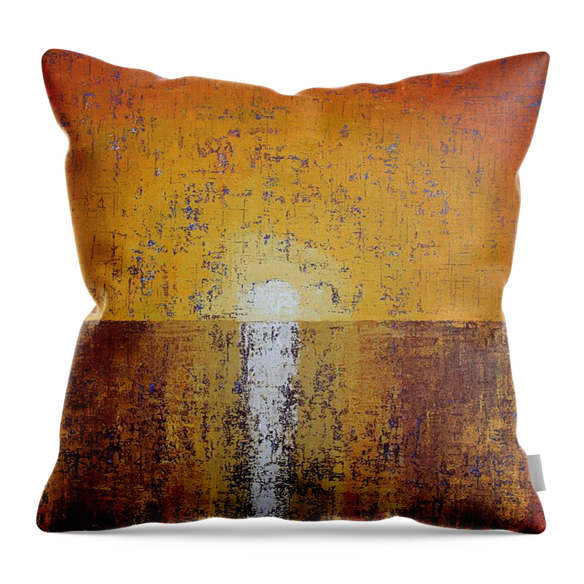 Hilton Head Throw Pillow featuring the painting Hilton Head Sunrise original painting by Sol Luckman
