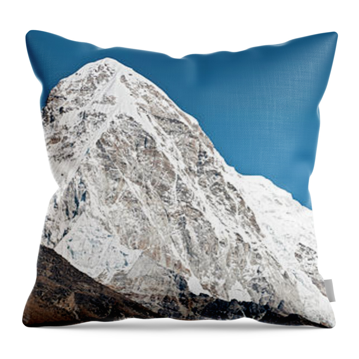 Scenics Throw Pillow featuring the photograph Himalayas Pumori Everest Base Camp Snow by Fotovoyager