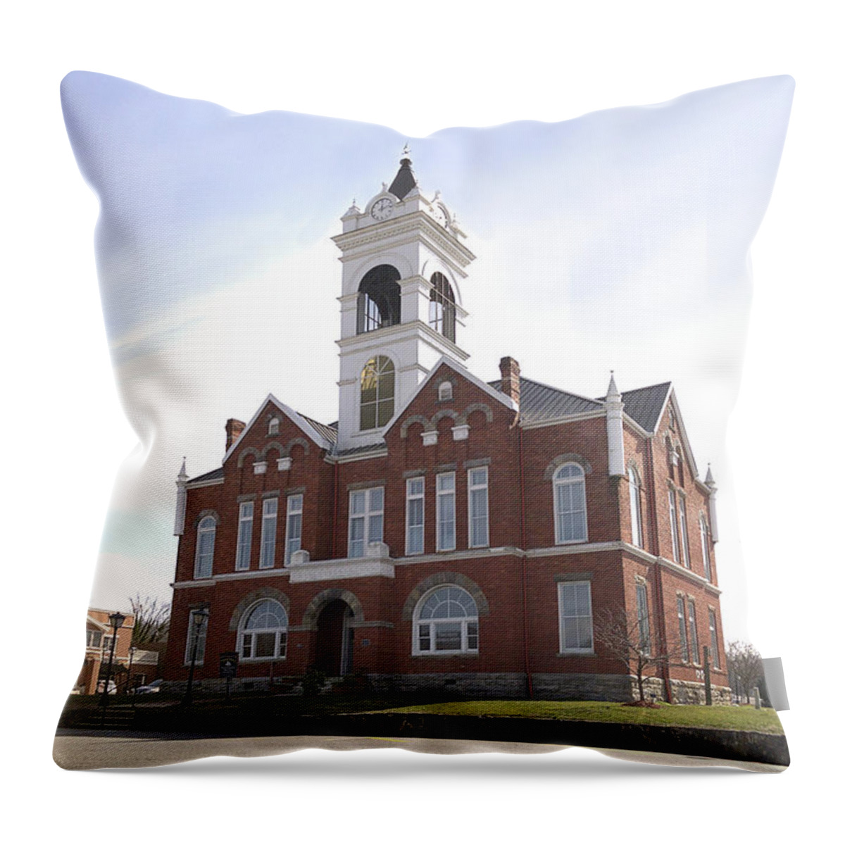 Union County Throw Pillow featuring the photograph Historic Union County Courthouse 2019 by Joe Duket