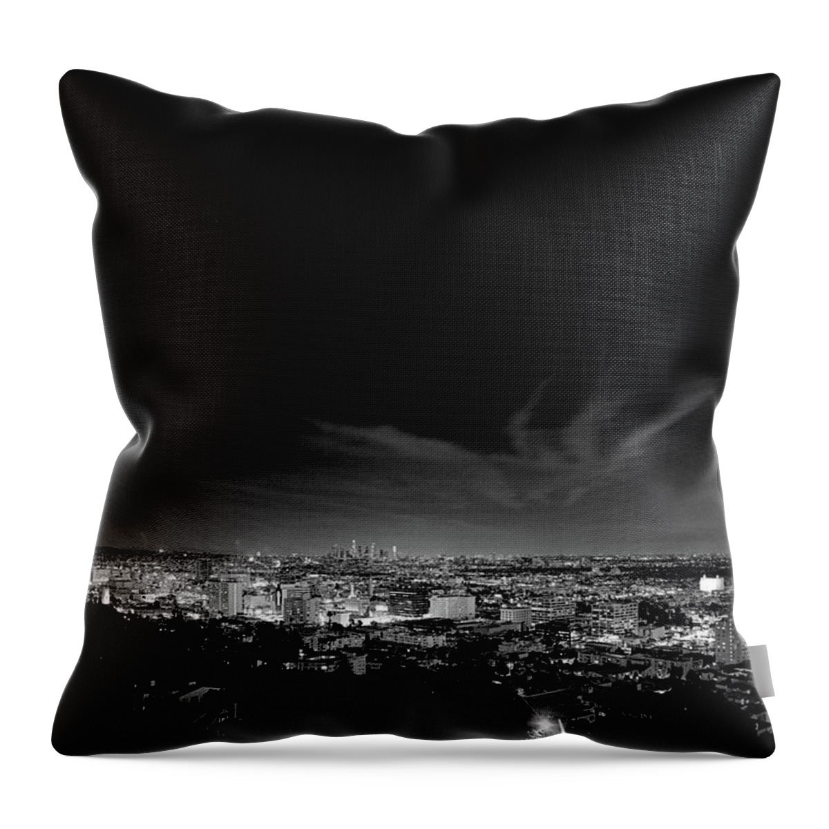 Hollywood From Above Hollywood Bowl Throw Pillow featuring the photograph Hollywood from the Hills by Richard Lund