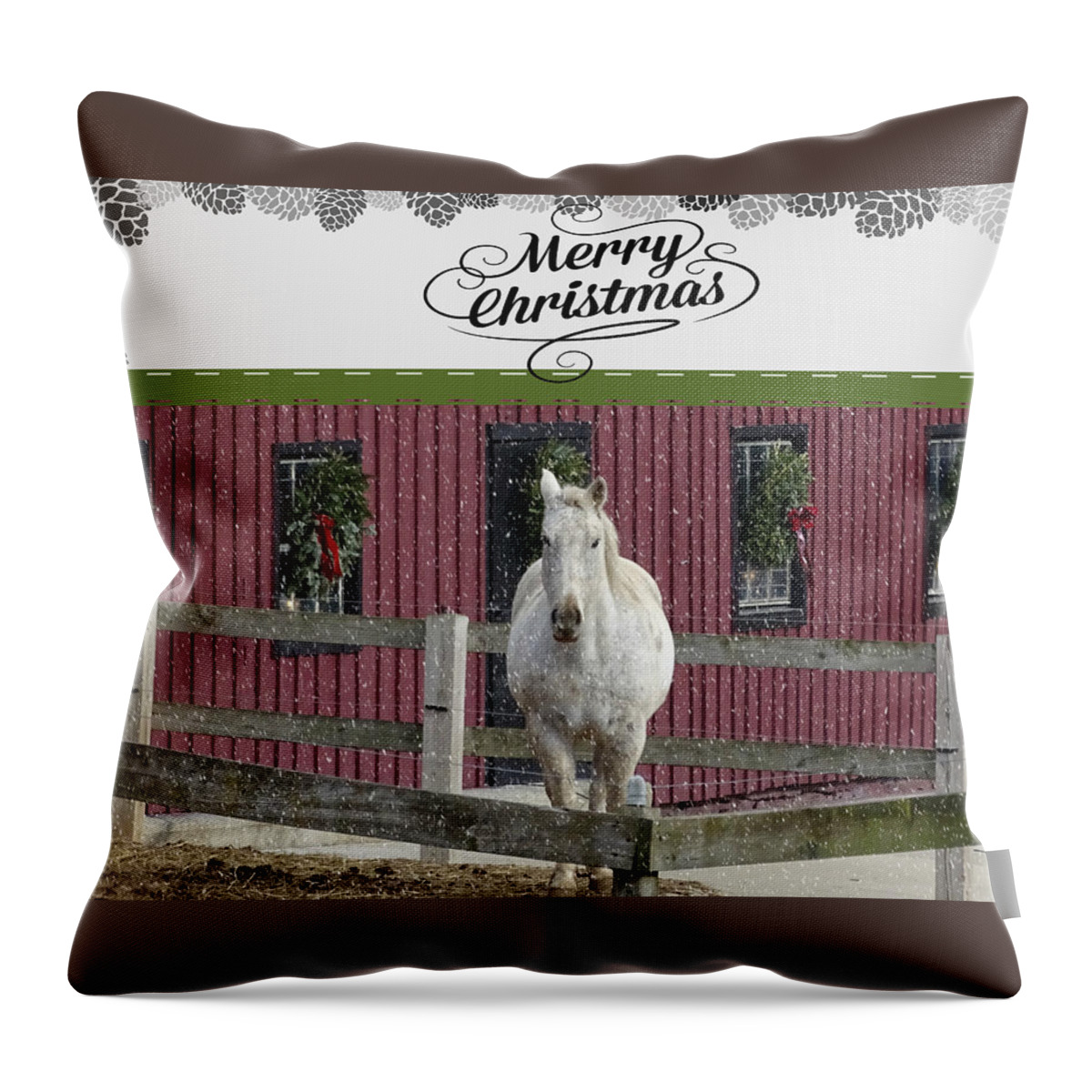Horse Card Throw Pillow featuring the photograph Horse Card by Dark Whimsy