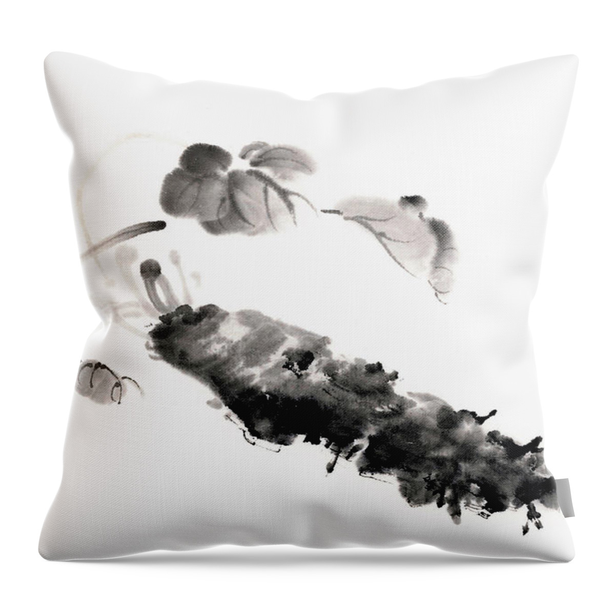 Ink And Brush Throw Pillow featuring the digital art Horseradish by Daj