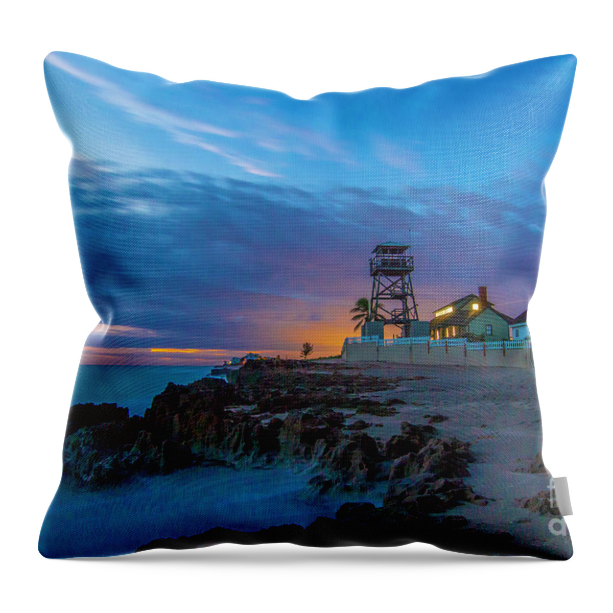 Morning Throw Pillow featuring the photograph House of Refuge Morning by Tom Claud