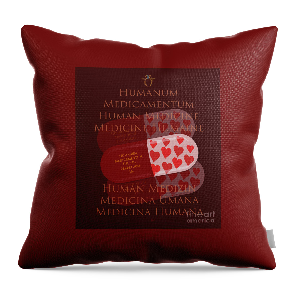 Asclepius Throw Pillow featuring the painting Human Medicine JM1 by Johannes Murat