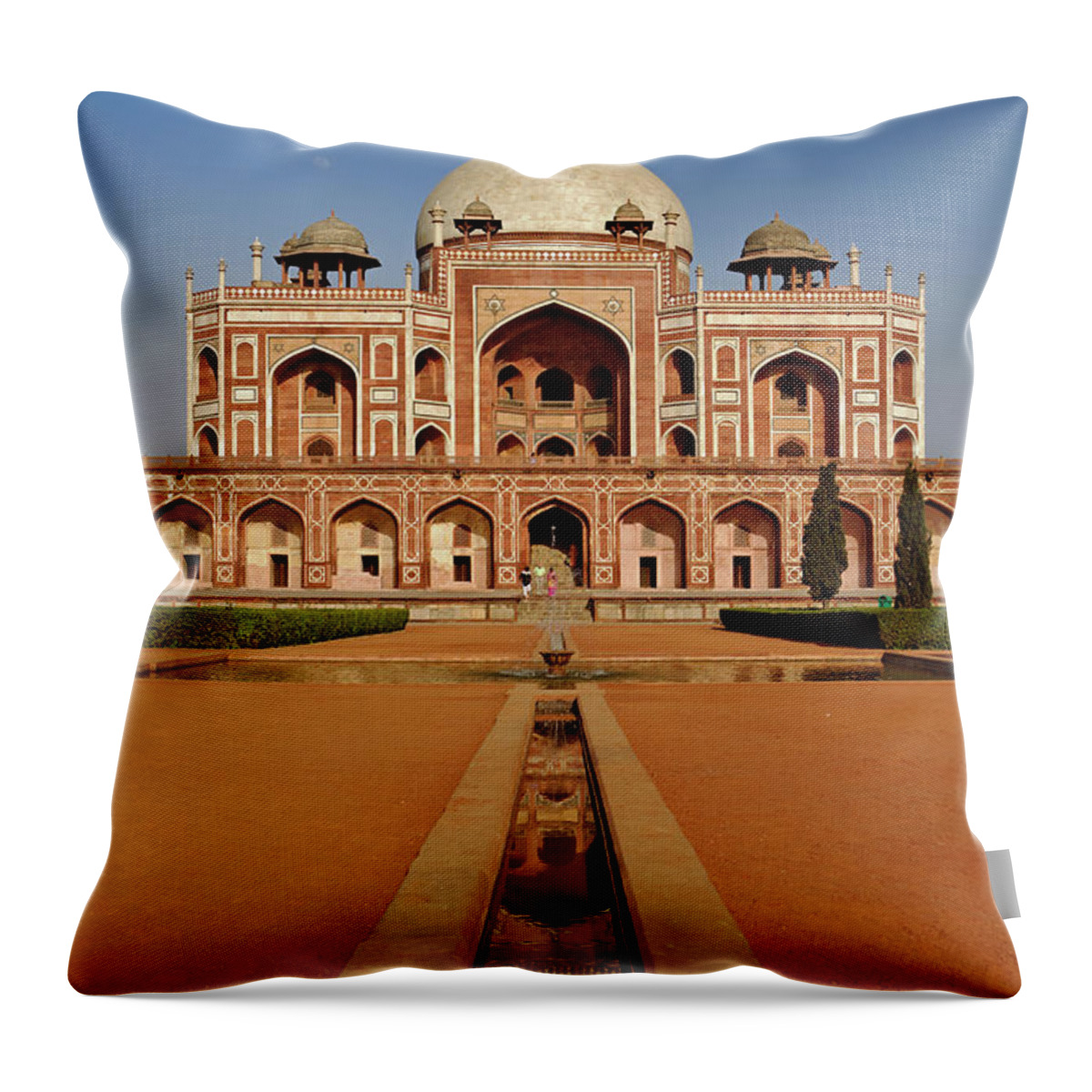 Haryana Throw Pillow featuring the photograph Humayuns Tomb by Adam Jones