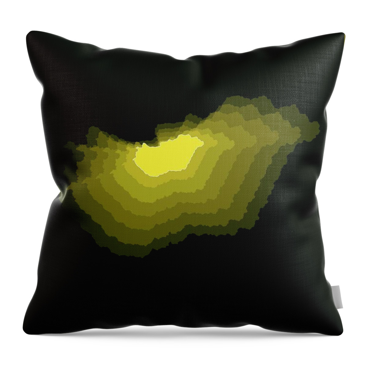  Throw Pillow featuring the digital art Hungary Radiant Map II by Naxart Studio