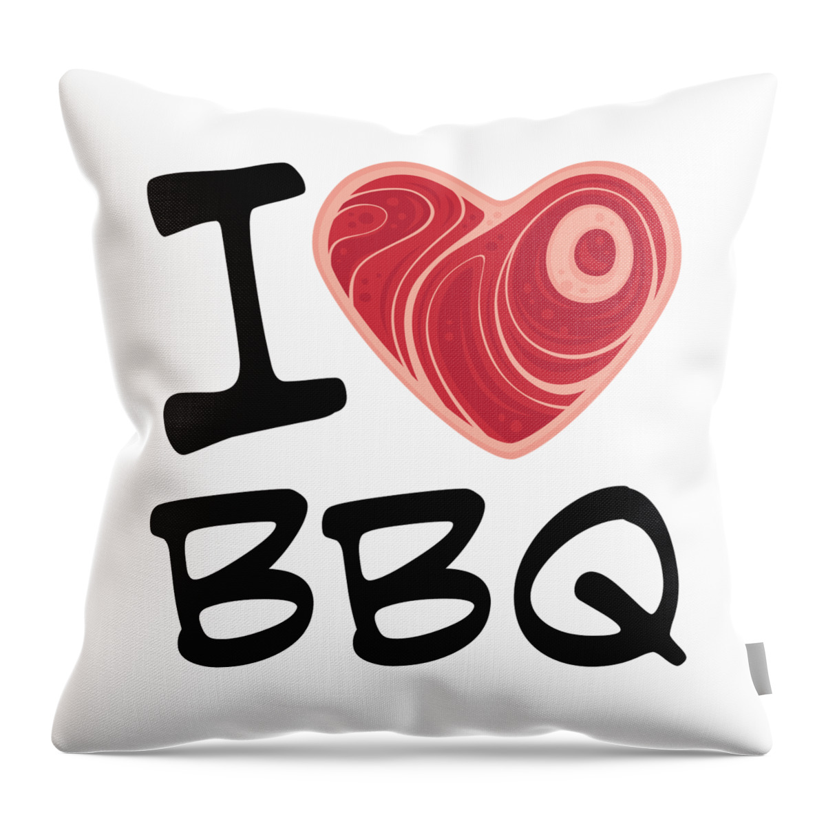 Barbecue Throw Pillow featuring the digital art I Love BBQ by John Schwegel