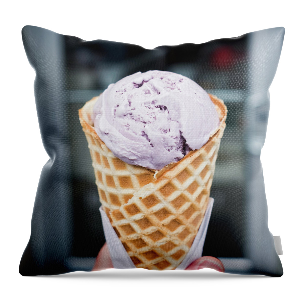 Ice Cream Throw Pillow featuring the photograph Ice Cream Cone by Nicole Young