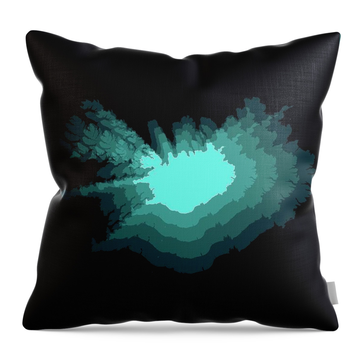  Throw Pillow featuring the digital art Iceland Radiant Map II by Naxart Studio