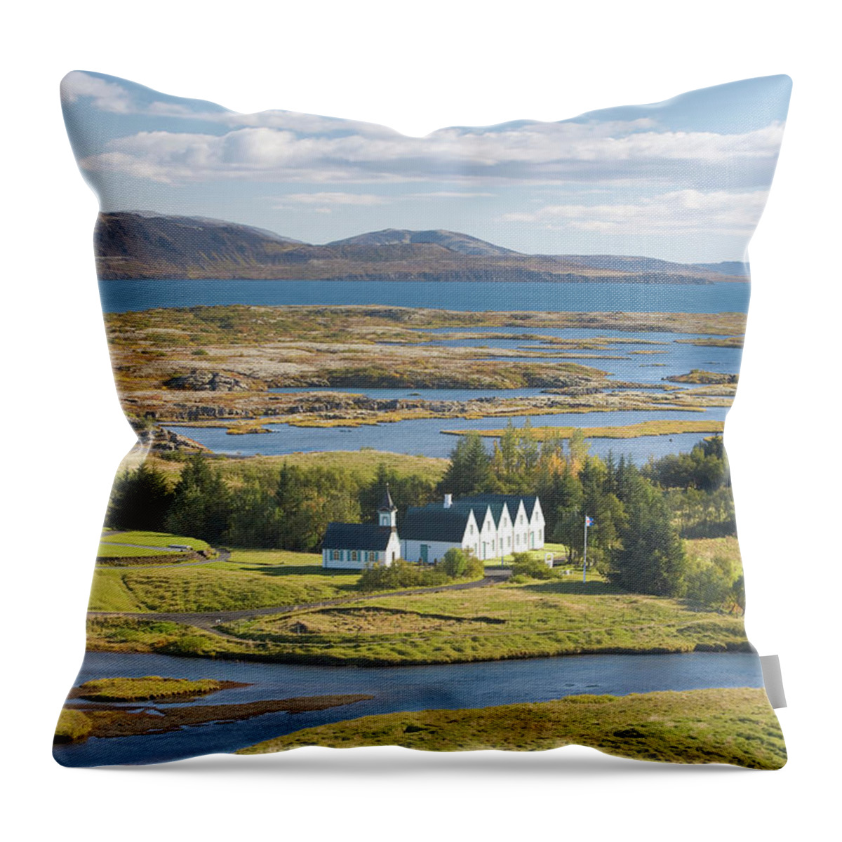 Outdoors Throw Pillow featuring the photograph Iceland, Reykjavik, Pingvellir by Peter Adams