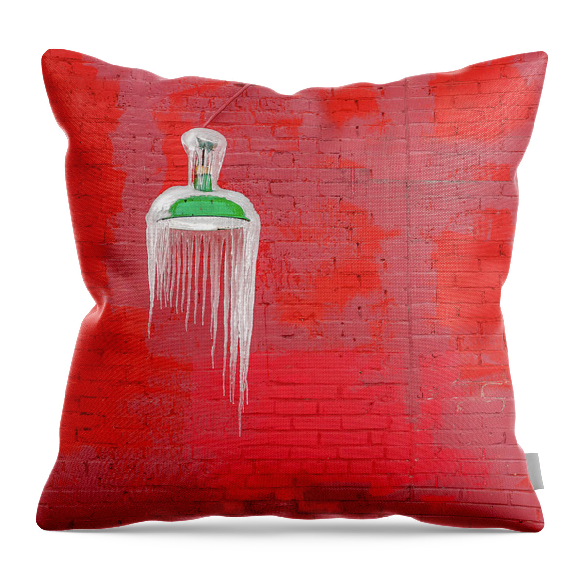 Ice Throw Pillow featuring the photograph Icicle Melts by Todd Klassy