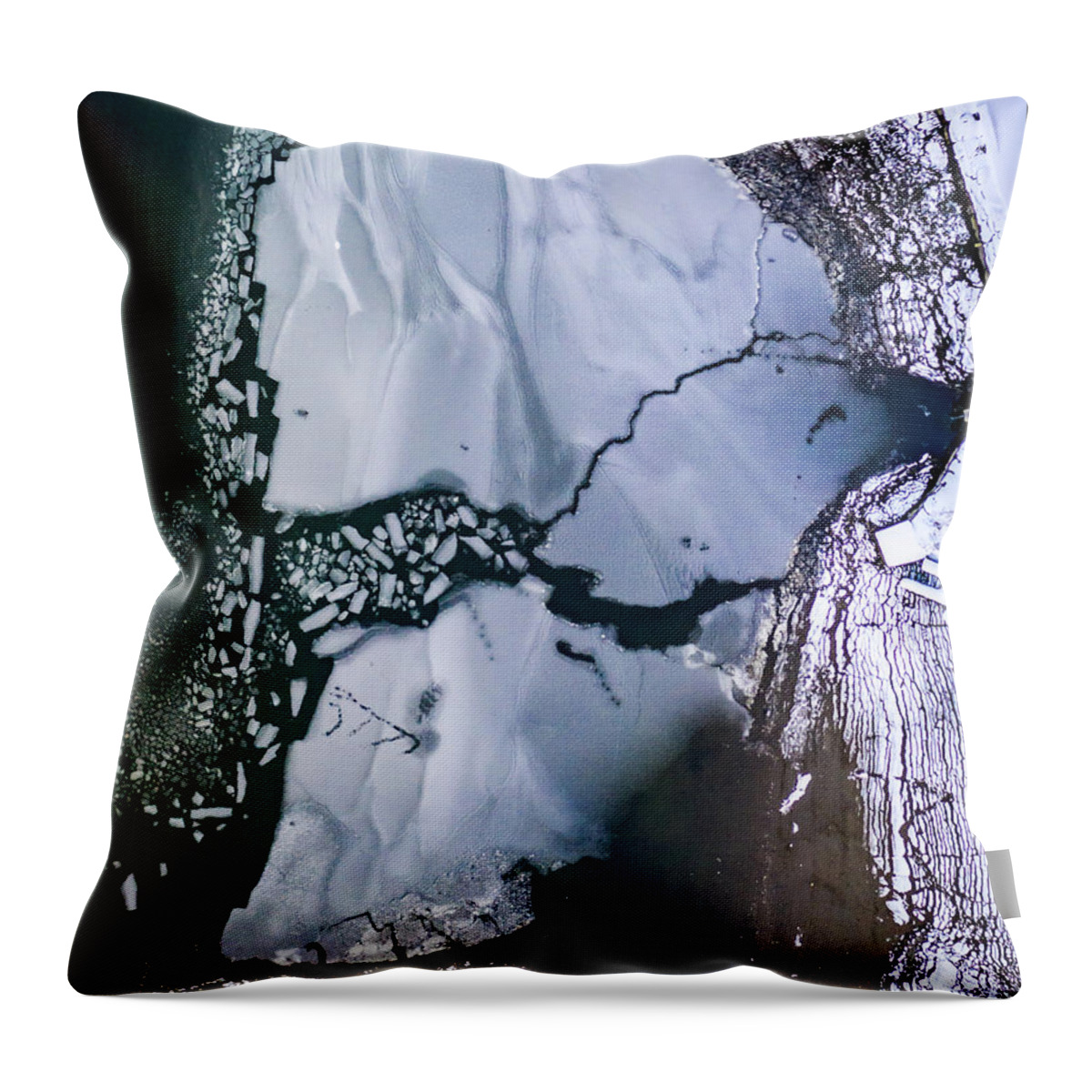 Ice Throw Pillow featuring the photograph Icy Harbor by Clinton Ward
