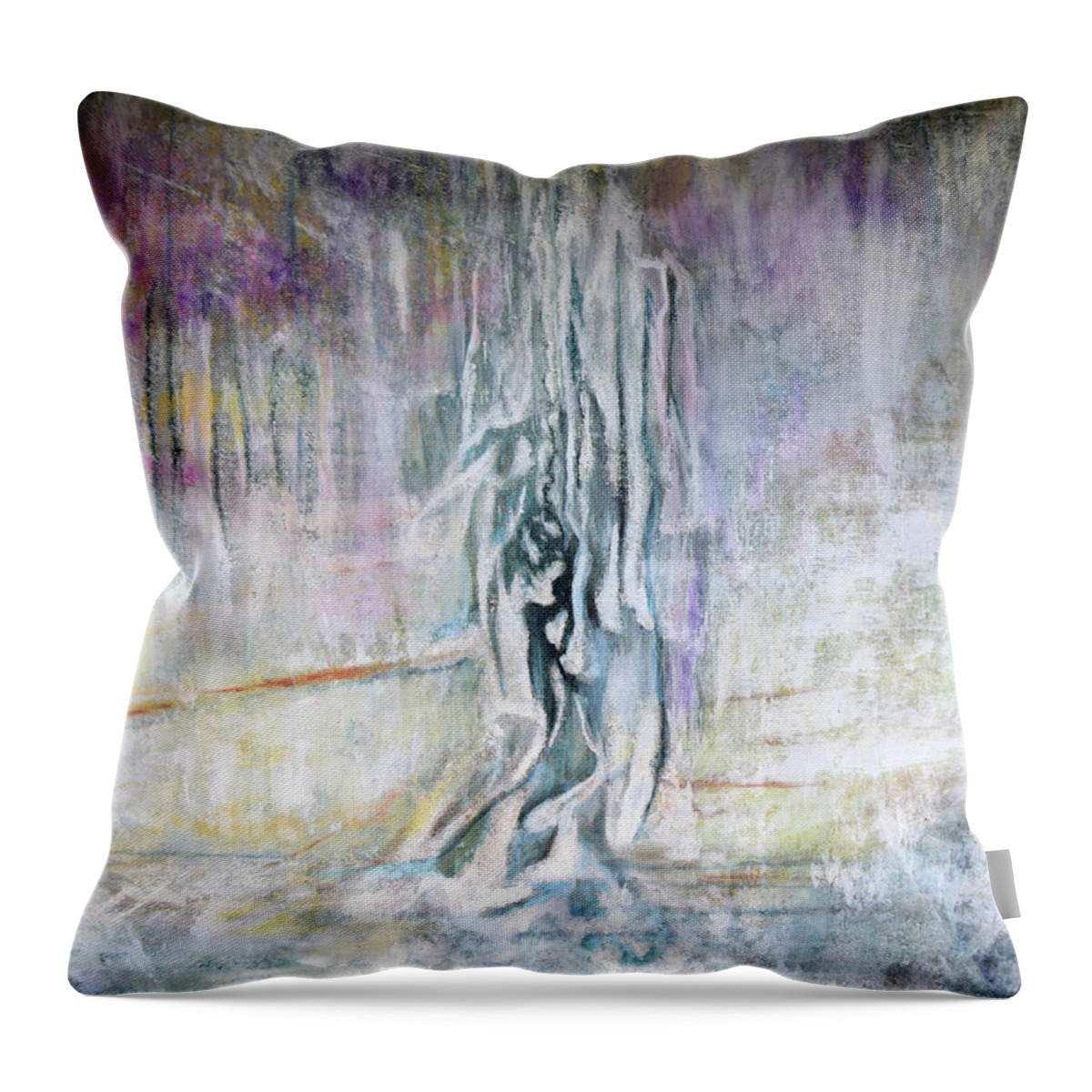 Abstract Throw Pillow featuring the painting Iluminated Illusions by Toni Willey