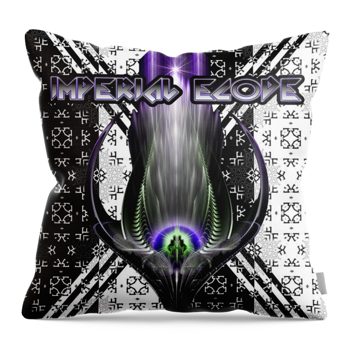 Mirror Throw Pillow featuring the digital art Imperial Ecode Color by Rolando Burbon