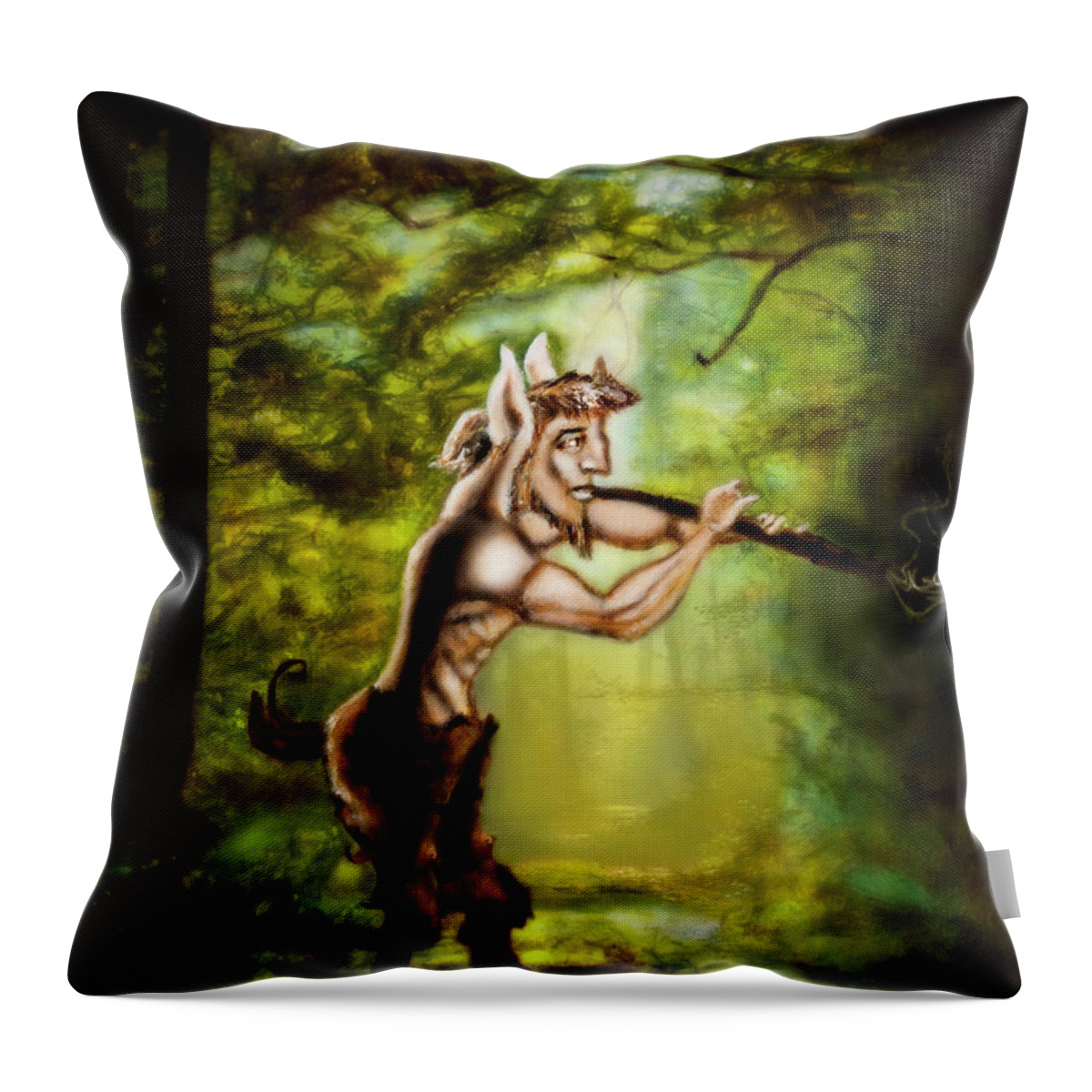 Pan Throw Pillow featuring the painting In Search of Reality by David Martin