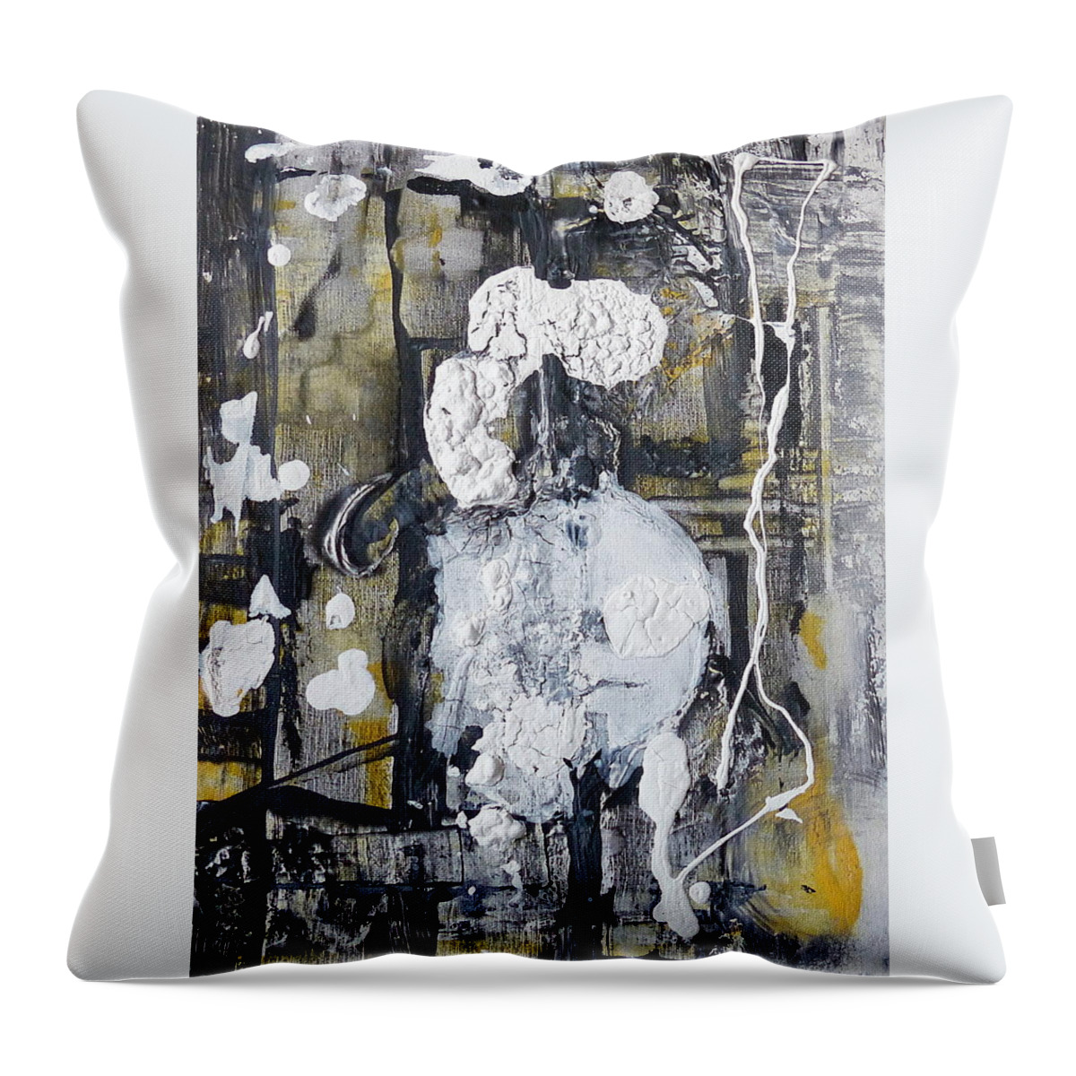 Abstract Throw Pillow featuring the painting In Sheep's Clothing by 'REA' Gallery