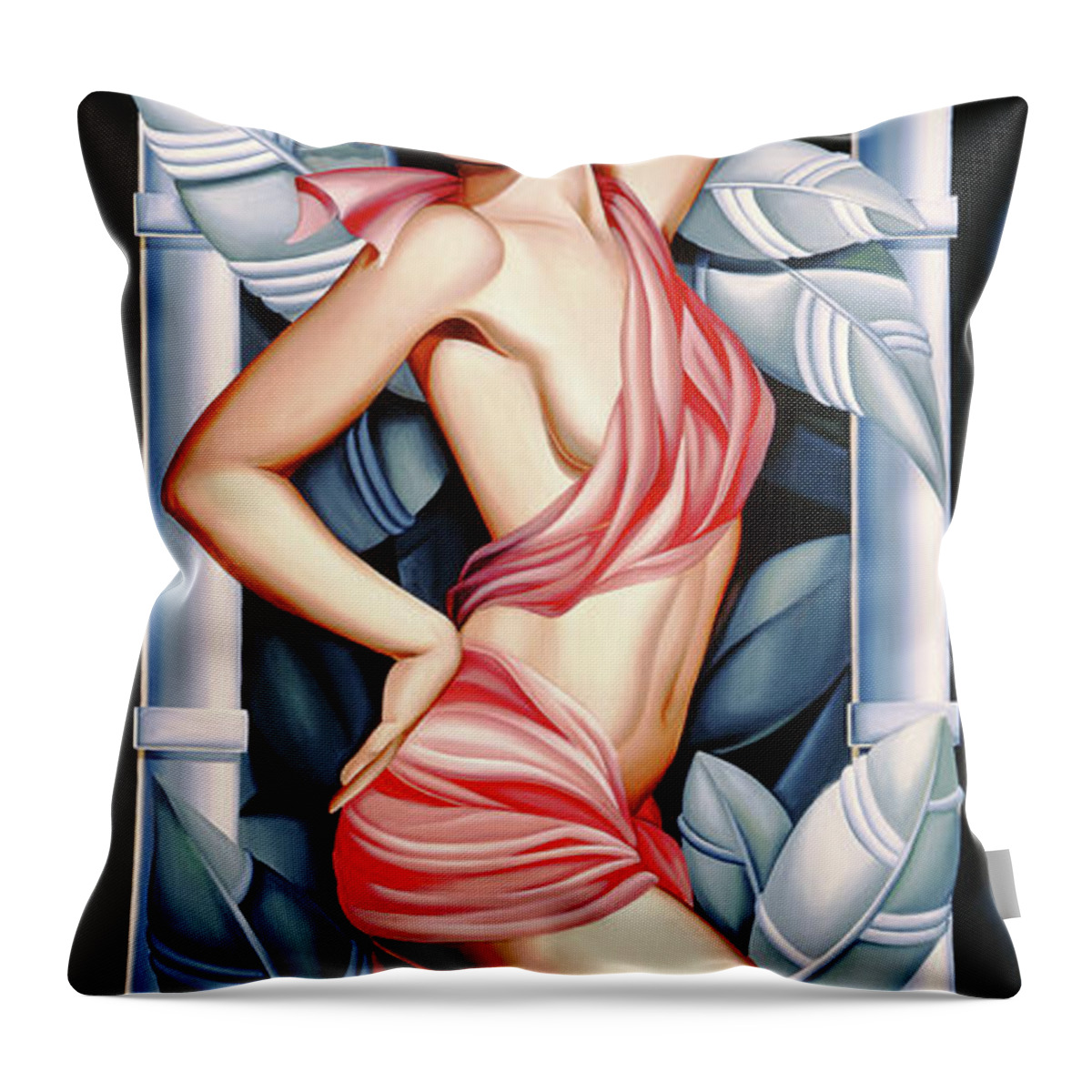 Thirties Throw Pillow featuring the painting In The Forest by Catherine Abel