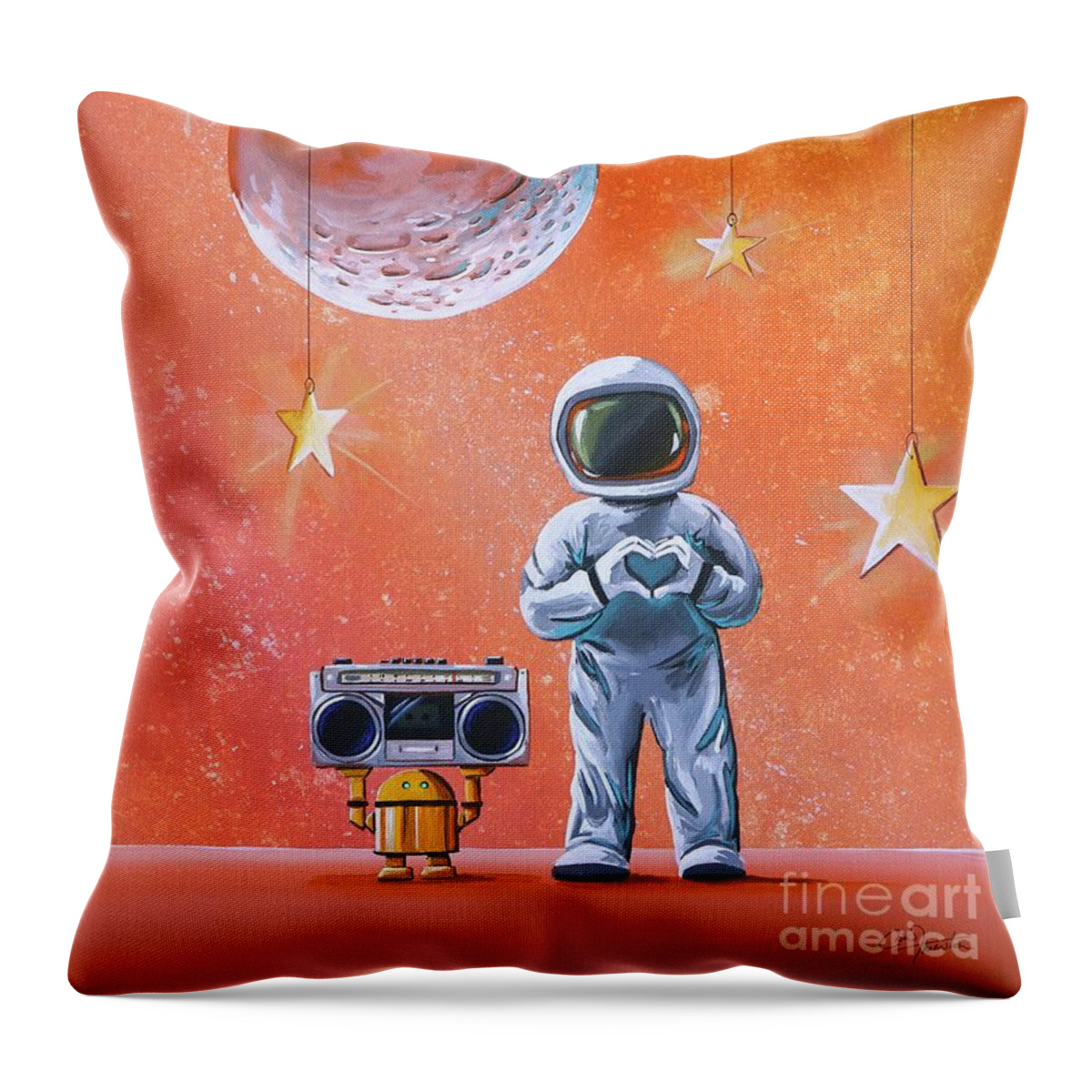 Boombox Throw Pillow featuring the painting In Your Eyes by Cindy Thornton