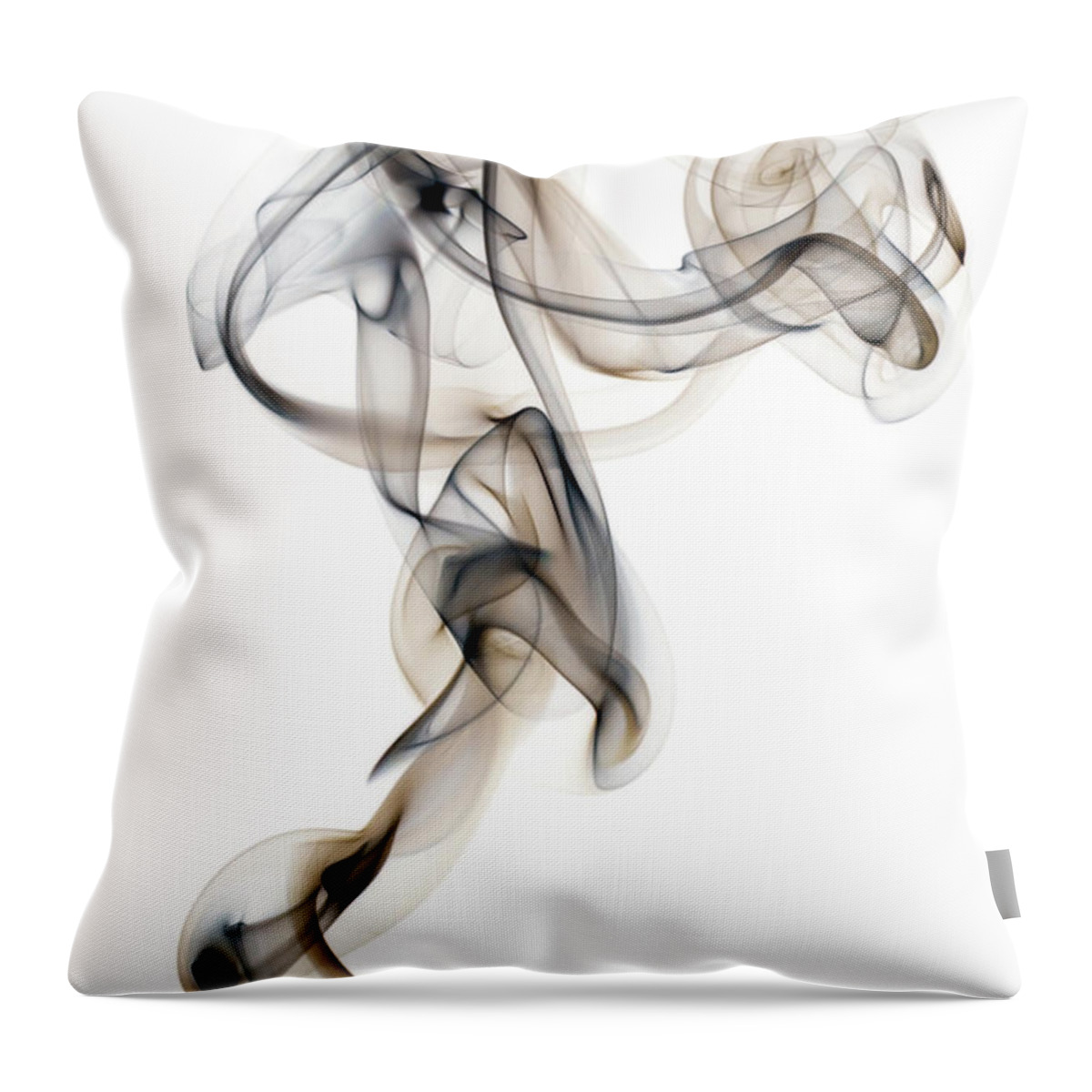 White Background Throw Pillow featuring the photograph Incense Smoke by Vando Nascimento