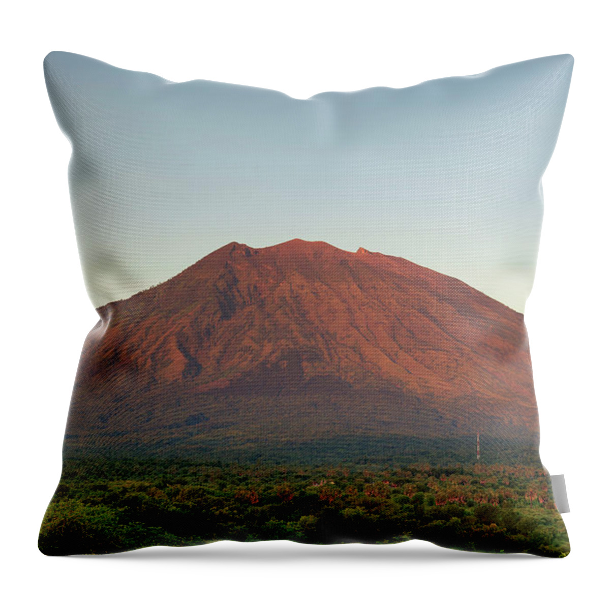 Tranquility Throw Pillow featuring the photograph Indonesia, Bali, Gunung Agung Volcano by Michele Falzone