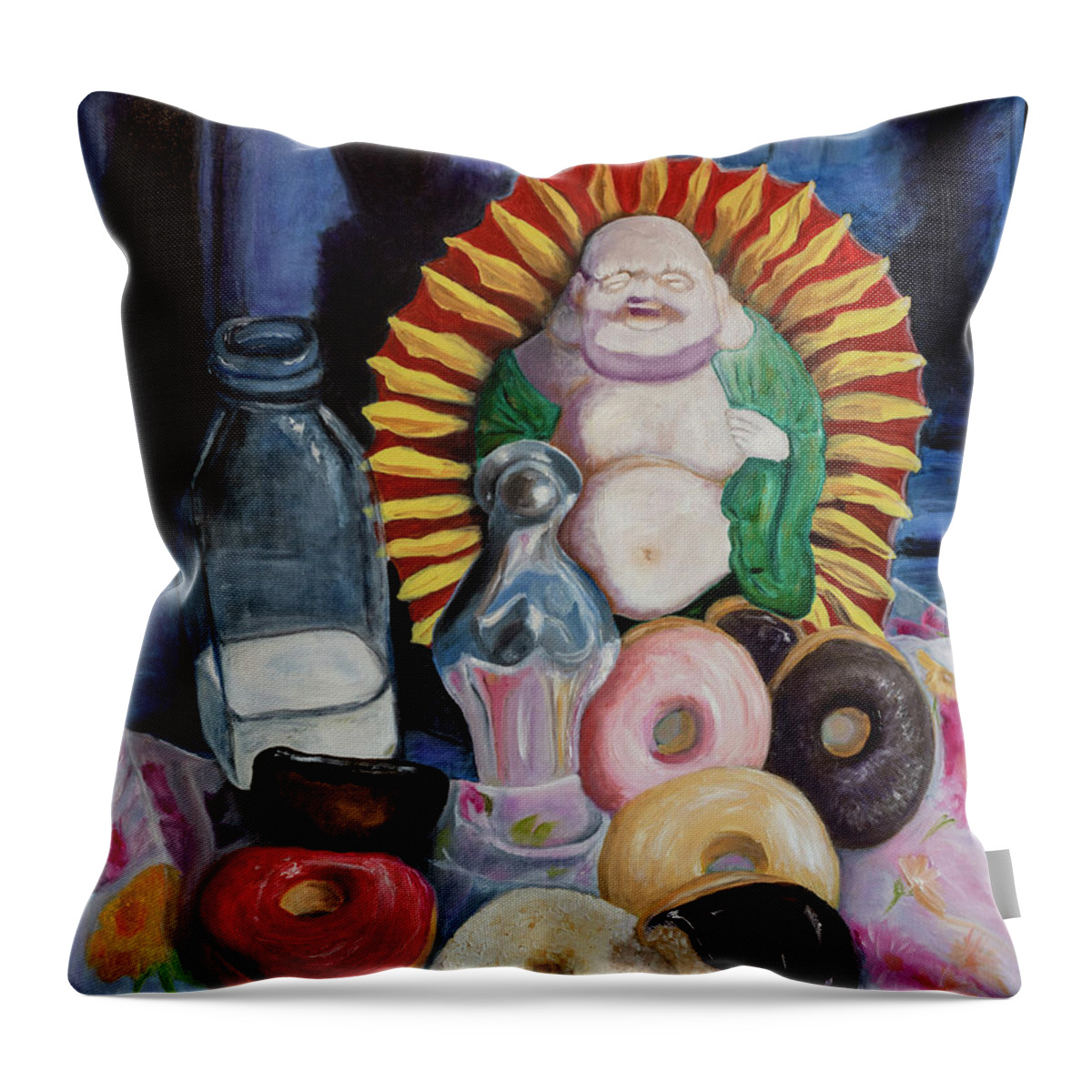 Food Throw Pillow featuring the painting Indulgence by Karen Conley