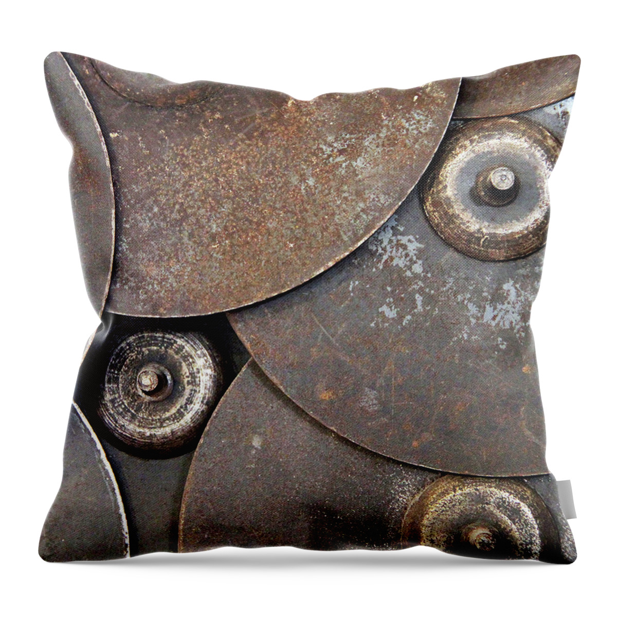 Work Tool Throw Pillow featuring the photograph Industrial Overlap by Jan Dolan (foto.phrend)