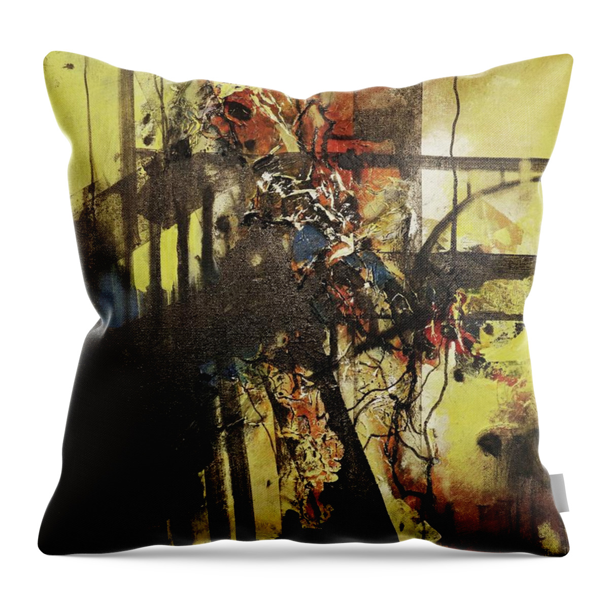 Infrastructure Throw Pillow featuring the painting Infrastructure by Tom Shropshire