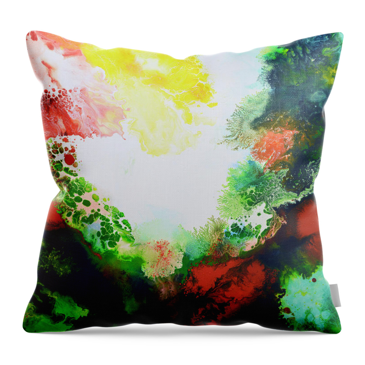 Fluid Art Throw Pillow featuring the painting Infusion 2 by Sally Trace