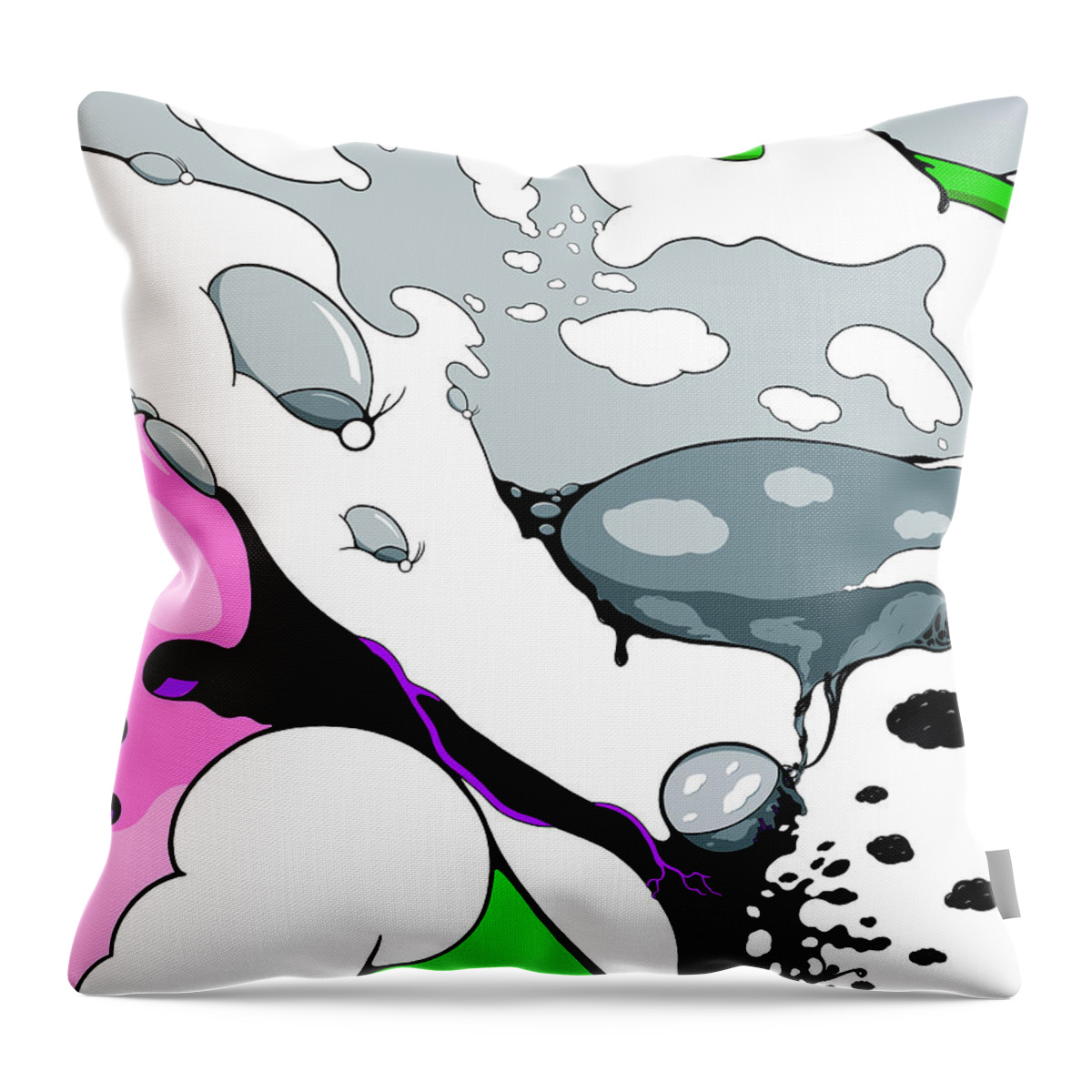 Bubbles Throw Pillow featuring the drawing Infusion by Craig Tilley