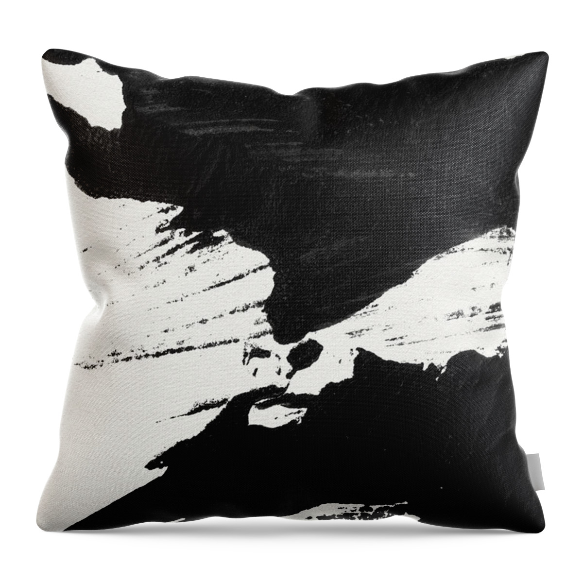 Abstract Throw Pillow featuring the painting Ink Wave 1- Art by Linda Woods by Linda Woods