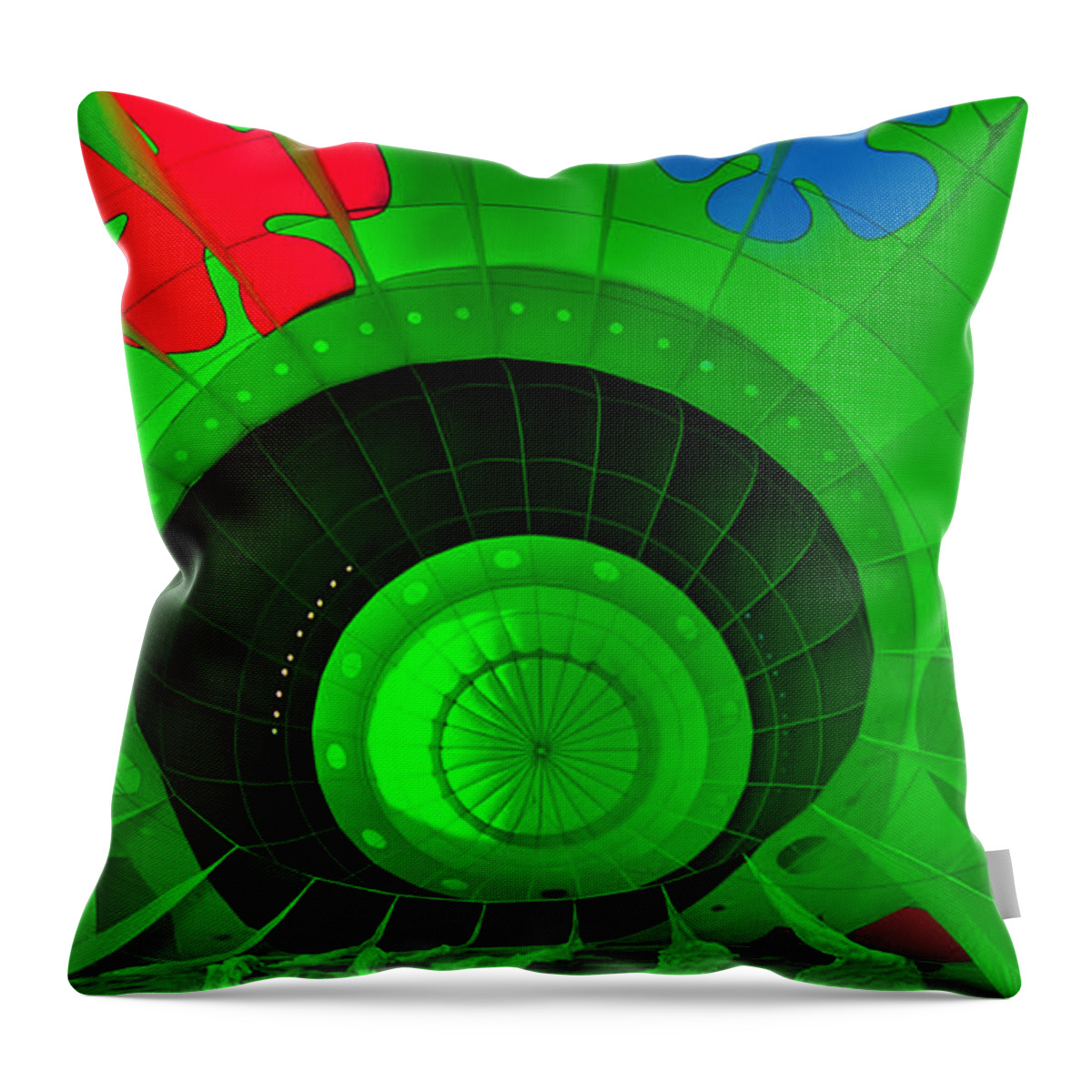 Balloon Throw Pillow featuring the photograph Inside The Green Balloon by Tom Gresham