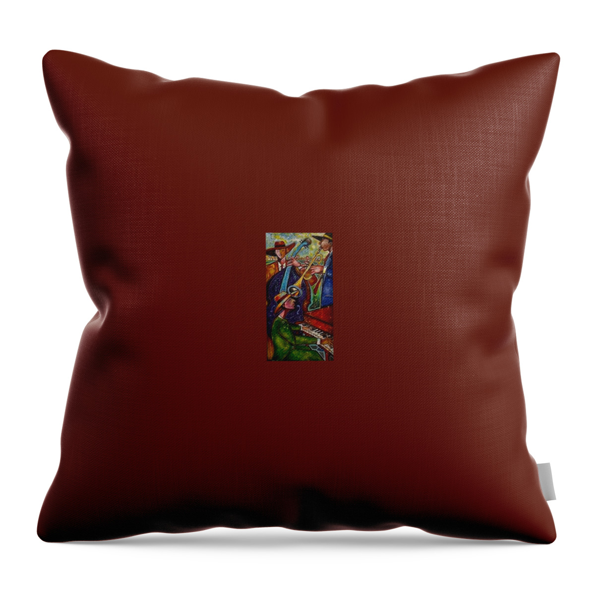 Abstract Music Art Throw Pillow featuring the painting Internationa Blues by Emery Franklin