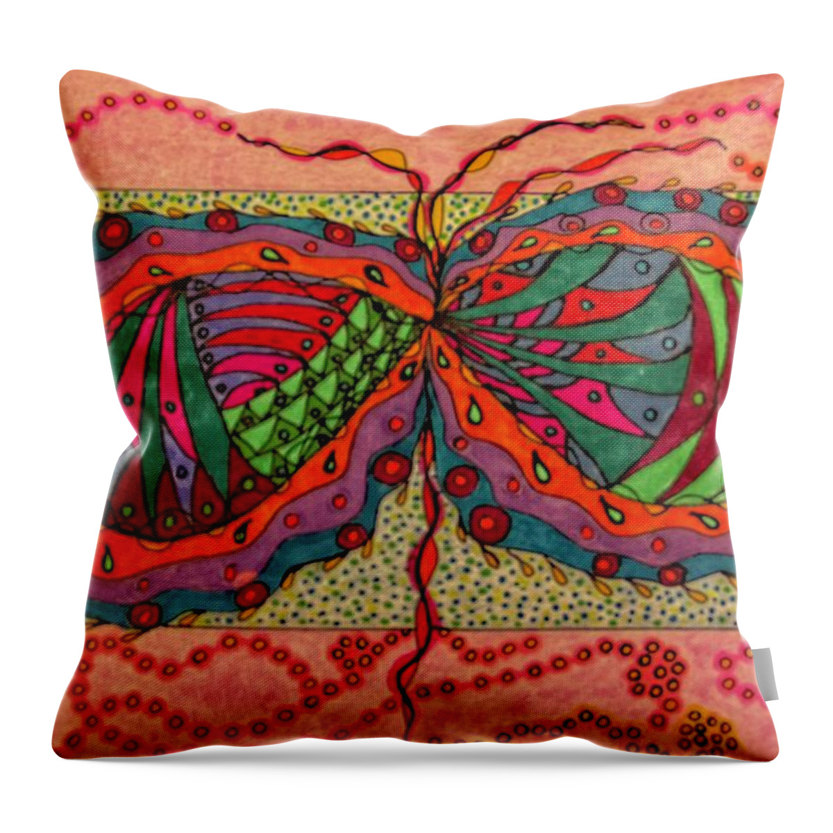 Intimate Throw Pillow featuring the drawing Intimate Infinity by Karen Nice-Webb