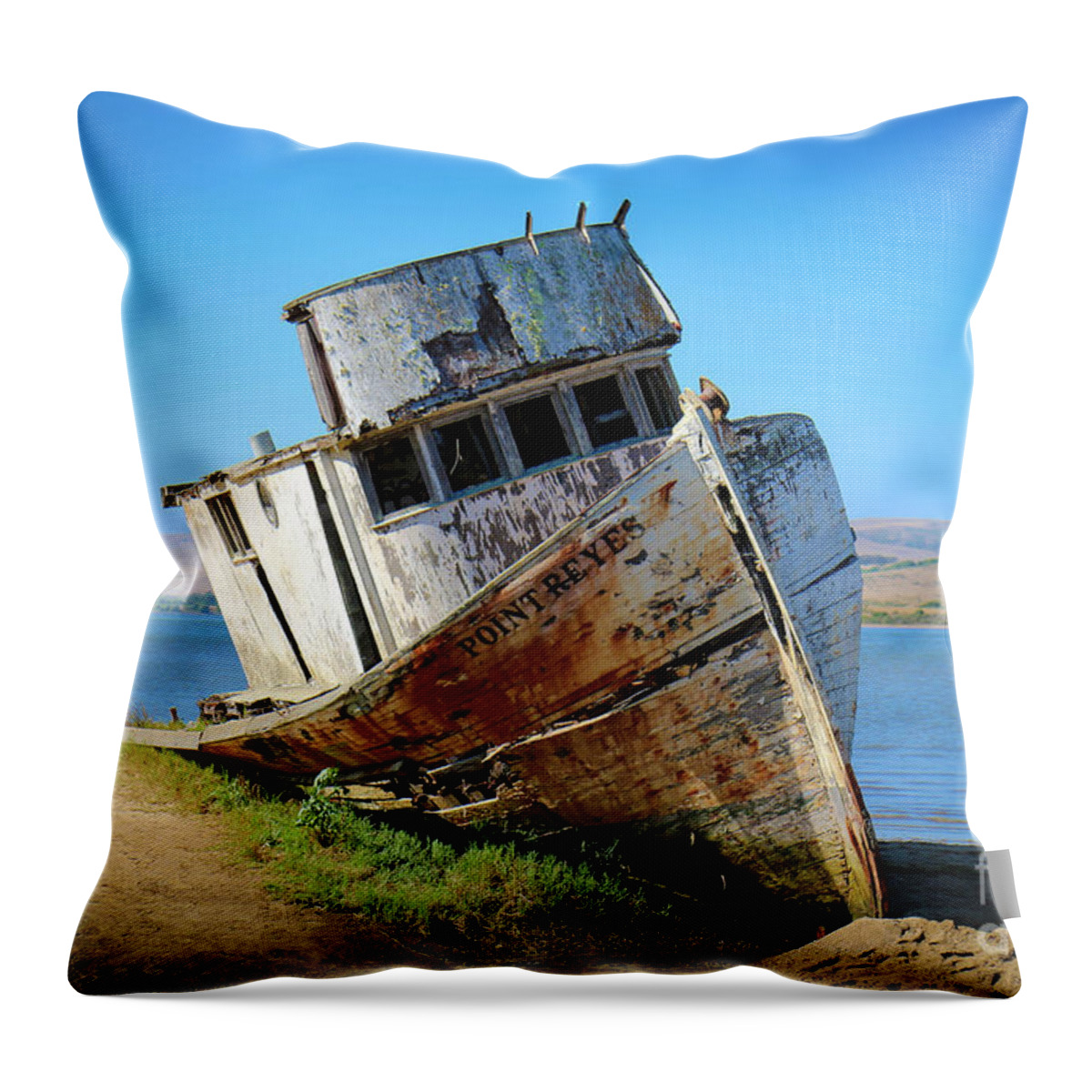 Inverness Shipwreck Throw Pillow featuring the photograph Inverness Shipwreck by Veronica Batterson