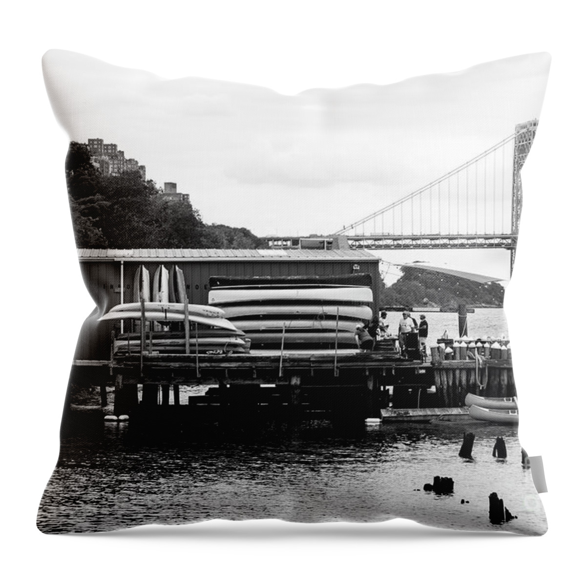 Inwood Throw Pillow featuring the photograph Inwood Canoe Club by Cole Thompson