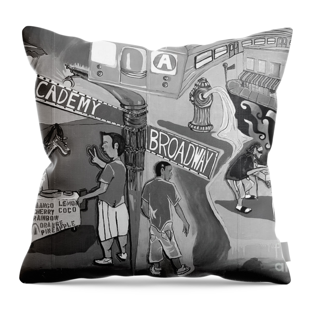 Inwood Throw Pillow featuring the photograph Inwood Mural by Cole Thompson