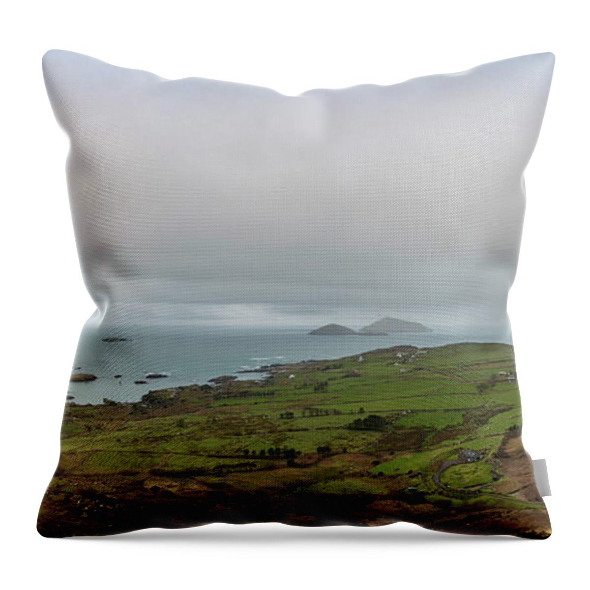 Canon Travel Photography Throw Pillow featuring the photograph Irish Seascape in the Ring of Kerry by John McGraw