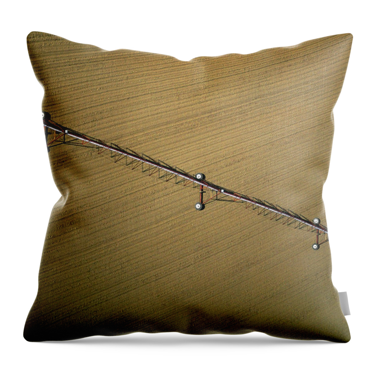 Dividing Throw Pillow featuring the photograph Irrigation Sprayer, Georgia by Glowimages