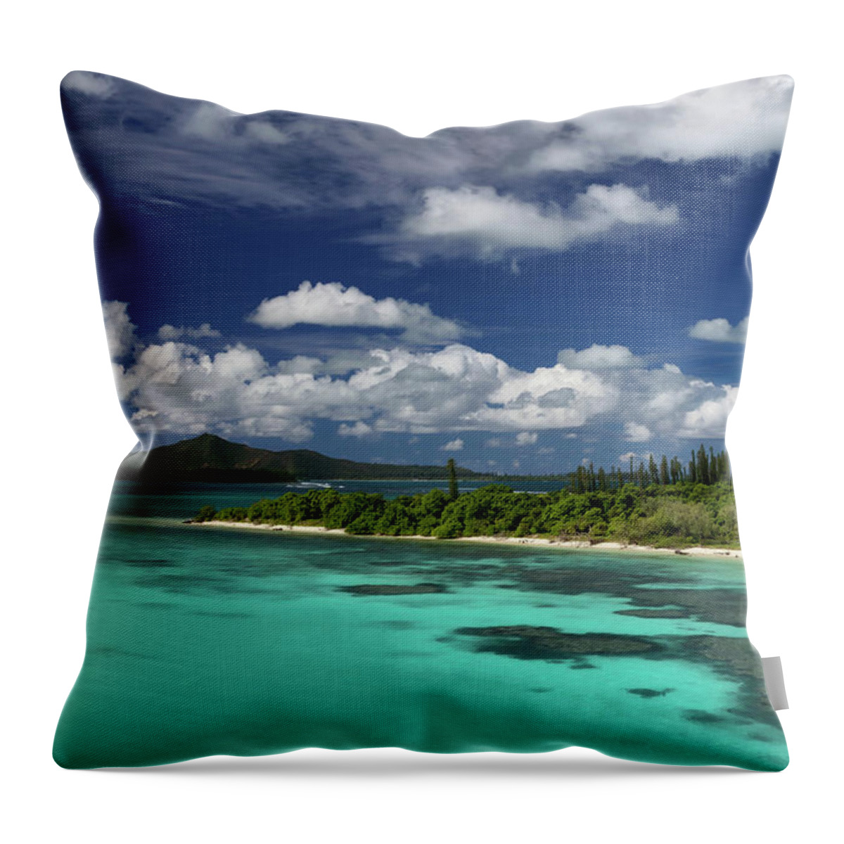 Scenics Throw Pillow featuring the photograph Islet Coral Lagoon by Mako Photo