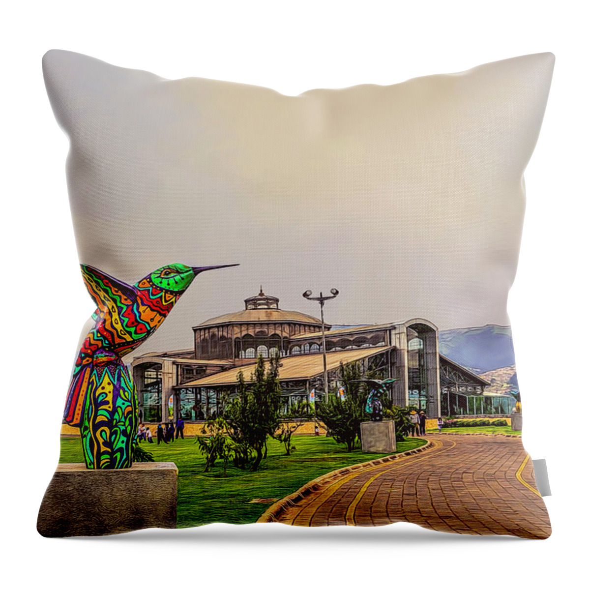 Architecture Throw Pillow featuring the photograph Itchimbia Park by Maria Coulson