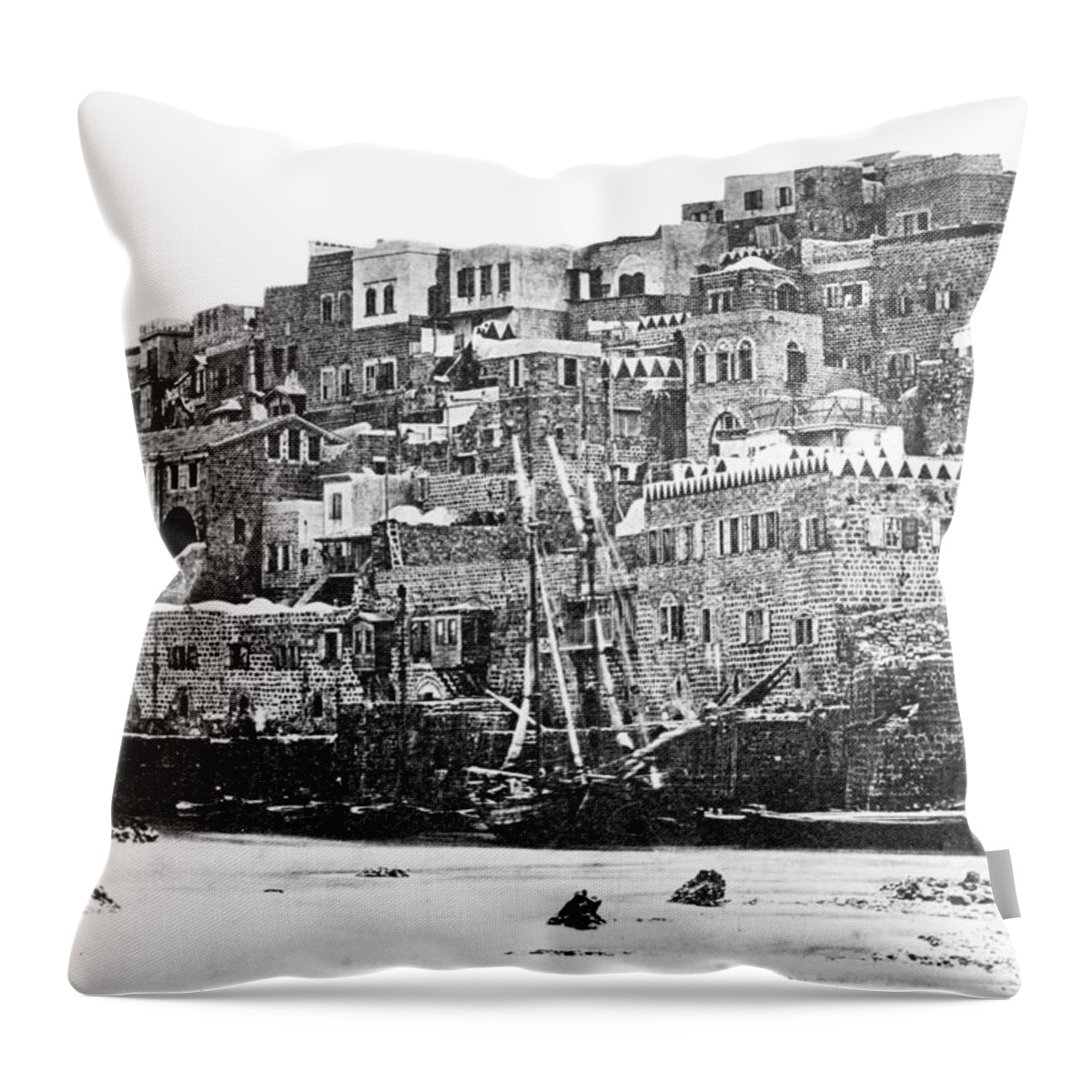Jaffa Throw Pillow featuring the photograph Jaffa 1886 by Munir Alawi