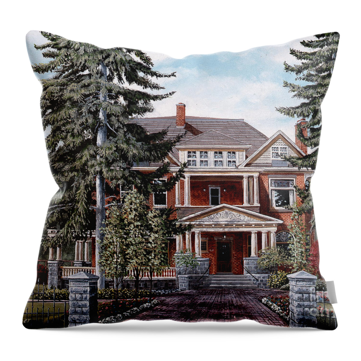 St. Jacobs Throw Pillow featuring the painting Jakobstettel by Roger Witmer
