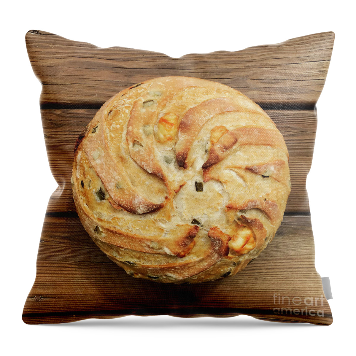 Bread Throw Pillow featuring the photograph Jalapeno Cheddar Sourdough by Amy E Fraser