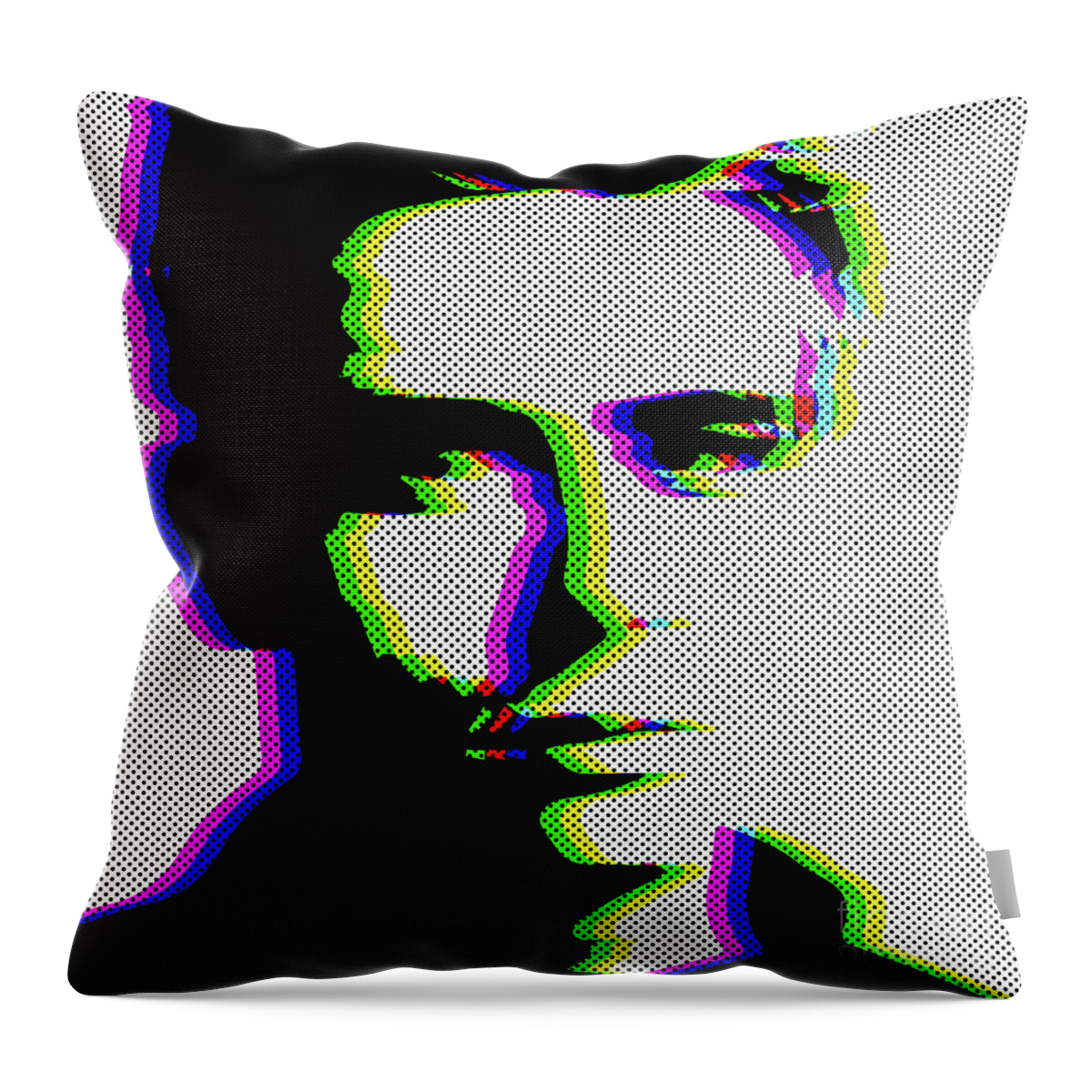 James Dean Throw Pillow featuring the digital art James Dean 010 by Bobbi Freelance