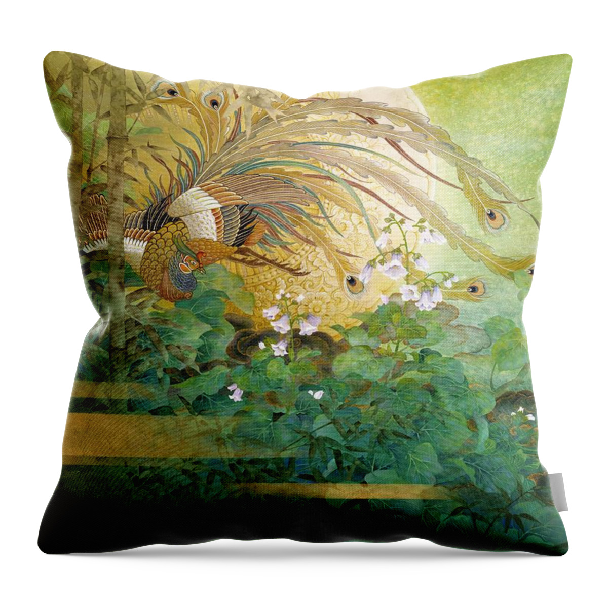 Asian Throw Pillow featuring the painting Japanese Modern Interior Art #160 by ArtMarketJapan