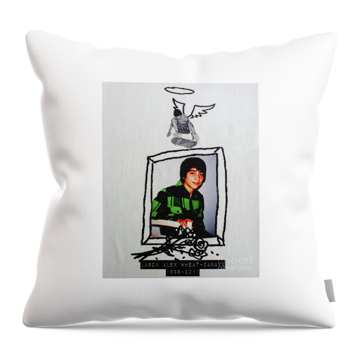  Throw Pillow featuring the mixed media Jawc by SORROW Gallery