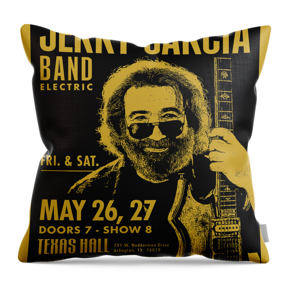 Antique Throw Pillow featuring the digital art Jerry Garcia by Gary Grayson