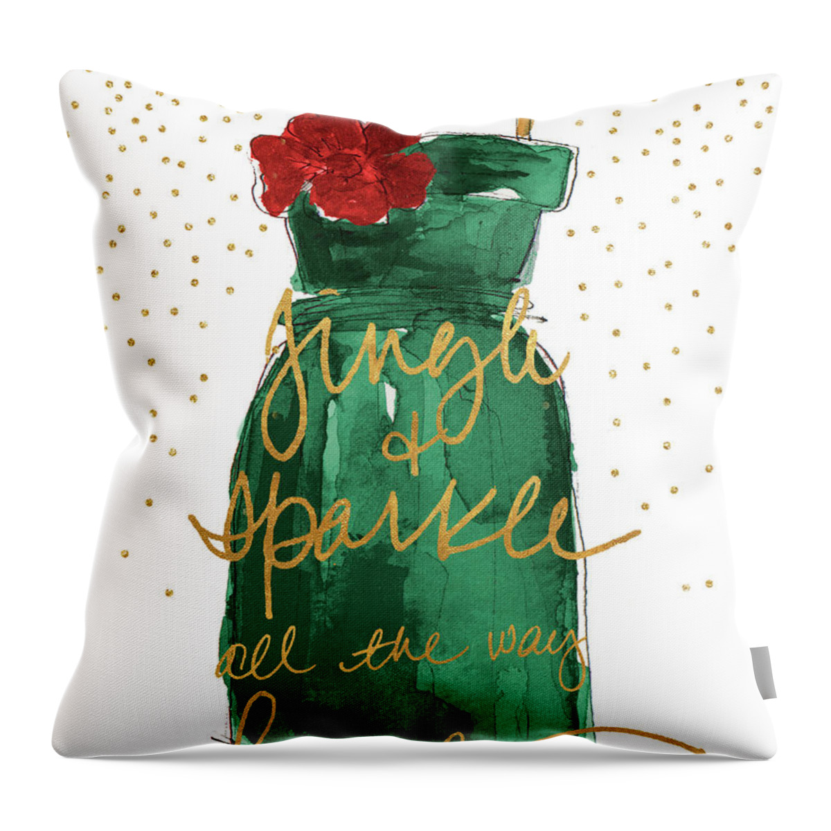 Jingle Throw Pillow featuring the mixed media Jingle And Sparkle All The Way Home by Lanie Loreth